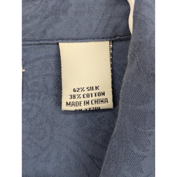 Wilke Rodriguez Paisley Silk Shirt Mens XXL Button Up Beach Travel Vacation Blue - Picture 12 of 12